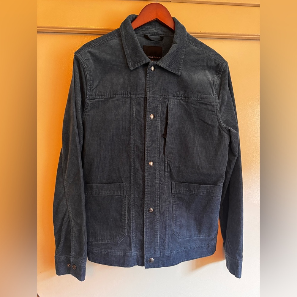 Banana Republic Men's Blue Coduroy Trucker Jacket